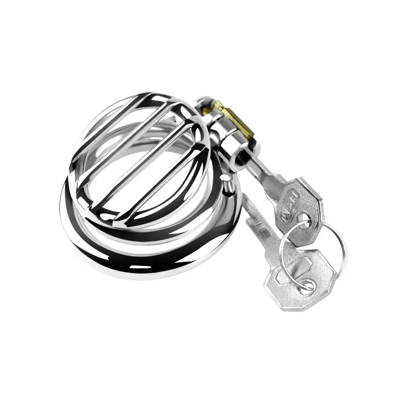 Stainless Steel Penis Chastity Cage Set Male Metal Penis Lock Chastity Cage Belt Cock Ring Slave Bondage Restraint Man Sex Toy