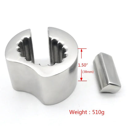 Stainless Steel Penis Lock Cock Ring Heavy Duty Weight Male Metal Ball Stretcher Scrotum Delay Ejaculation BDSM Sex Toys for Men