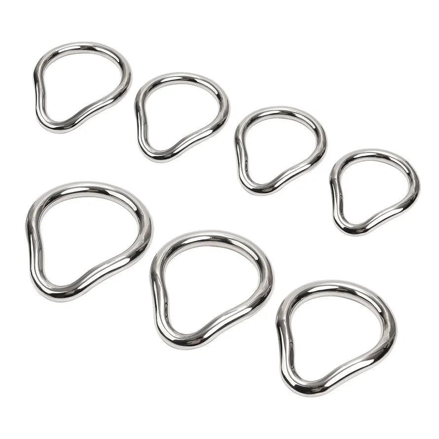 Stainless Steel Penis Lock Cock Ring Set Man Metal Small Large Delay Ejaculation Penis Ring Ball Stretcher Erection Male Sex Toy