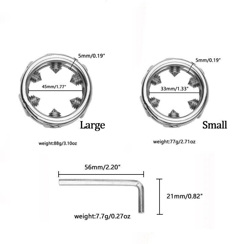 Stainless Steel Screw Locking Penis Rings