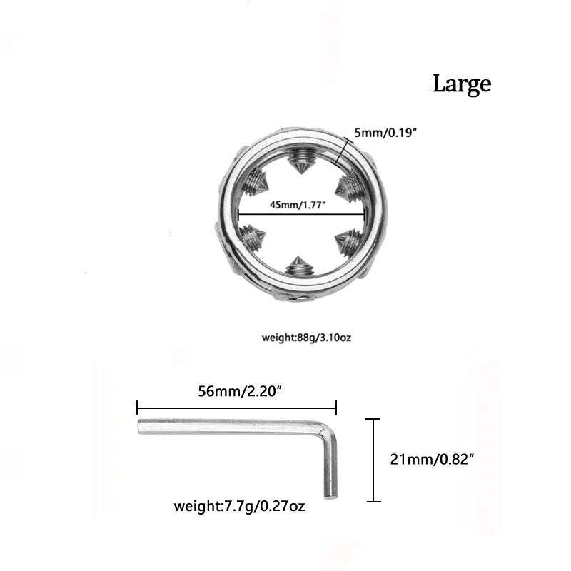 Stainless Steel Screw Locking Penis Rings