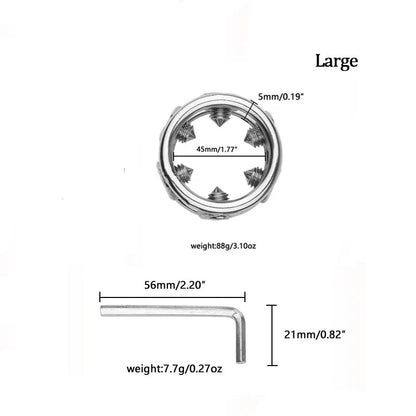 Stainless Steel Screw Locking Penis Rings