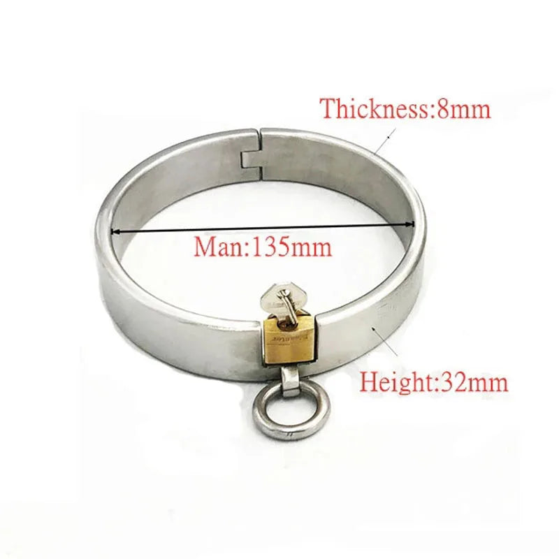 Stainless Steel Slave Neck Collar Handcuff Wrist Ankle Cuffs Bdsm Sex Bondage Restraint Adult Roleplay Sex Toys for Couples