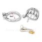 Small Short Stainless Steel Chastity Device with Urethral Catheter