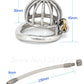 Small Short Stainless Steel Chastity Device with Urethral Catheter