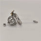 Small Short Stainless Steel Chastity Device with Urethral Catheter