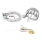 Small Short Stainless Steel Chastity Device with Urethral Catheter