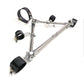 Stainless Steel Triangle Open Leg Spreader Bar Bondage Device with Leather Neck Collar Wrist Ankle Cuffs Restraint Frame Sex Toy