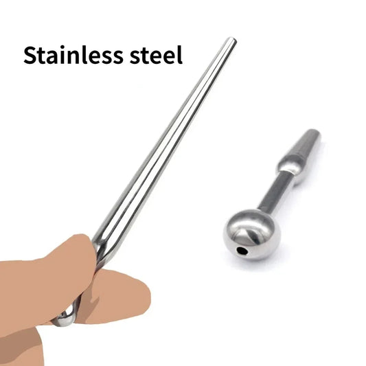 Stainless Steel Urethral Plug Masturbator Dilator Sounding PenisPlug Stretch Sex Toys for Men Metal Uretral Stimulator A044