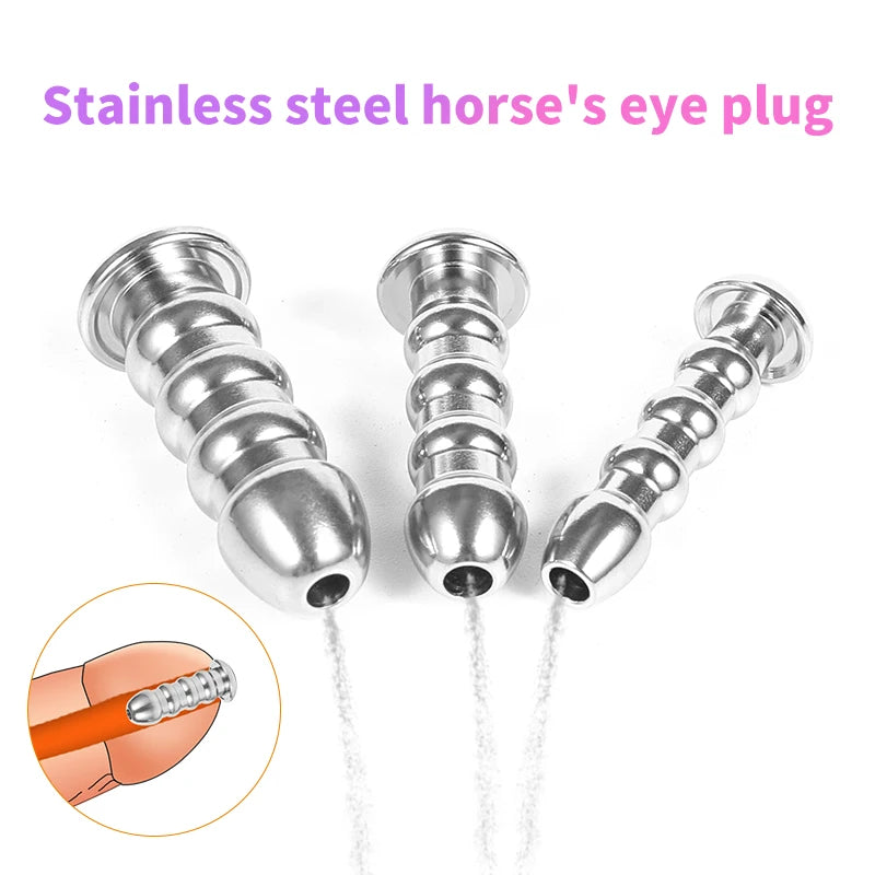 Stainless Steel Urethral Sound Dilator Male Penis Urinary Plug Hollow Threaded Urethra Catheter Stimulator Ejaculation Delay Toy