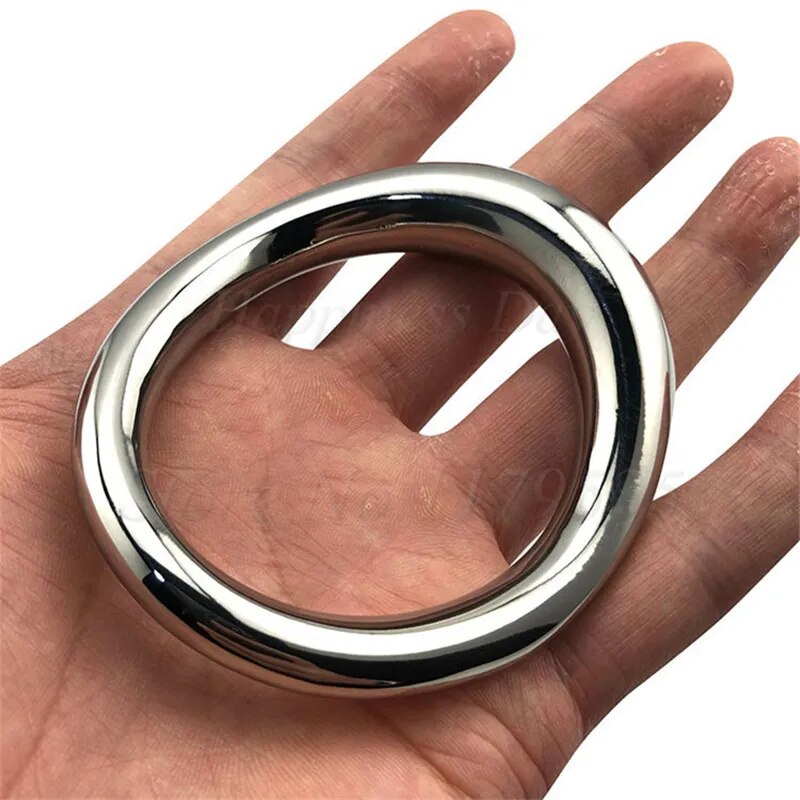 Stainless steel Heavy Ball Stretcher Cock Ring Chastity Device Sex Toy For Men Scrotum Pendant Penis Delayed Ejaculation Trainer