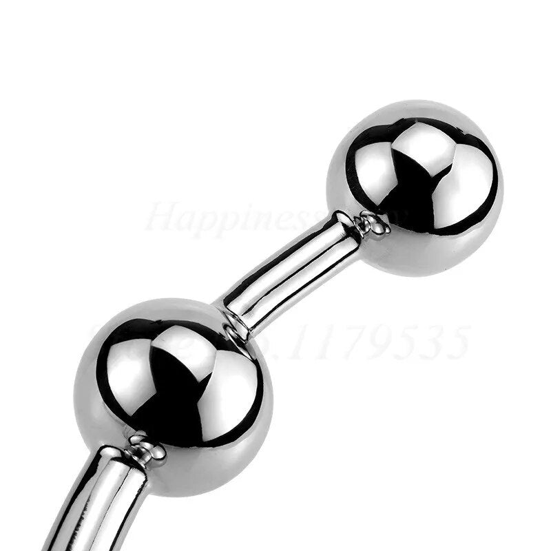 Stainless steel butt plug Metal anal beads G Spot Wand male prostate Massage Stick Double dildo vagina SM sex toys for man woman