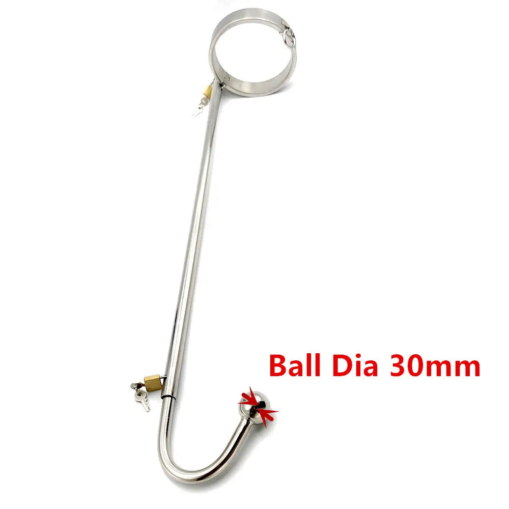 Stainless steel metal BDSM bondage collar anal hook butt plug slave lock restraint SM erotic Sex toy for couple game