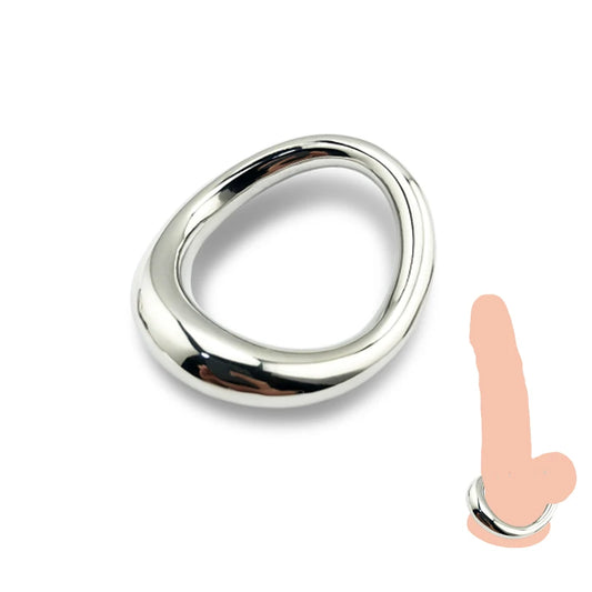 Stainless steel penis bondage lock cock Ring Heavy Duty male metal Ball Scrotum Stretcher Delay ejaculation BDSM Sex Toy men