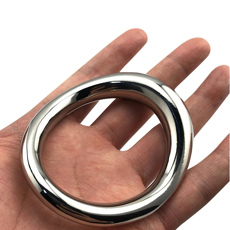 Stainless steel penis bondage lock cock Ring Heavy Duty male metal Ball Scrotum Stretcher Delay ejaculation BDSM Sex Toy men