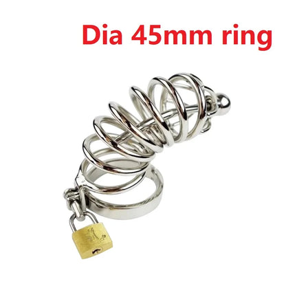 Stainless steel penis lock Bird Chastity cage cock ring urethral plug sound metal slave bondage restraint belt sex toy male