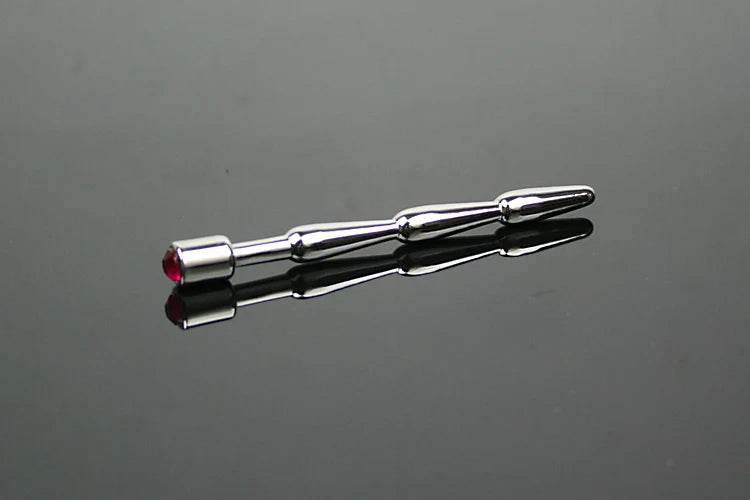 Stainless steel urethral dilatator penis jewel plug cock stretching sex toy A521