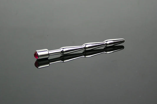 Stainless steel urethral dilatator penis jewel plug cock stretching sex toy A521