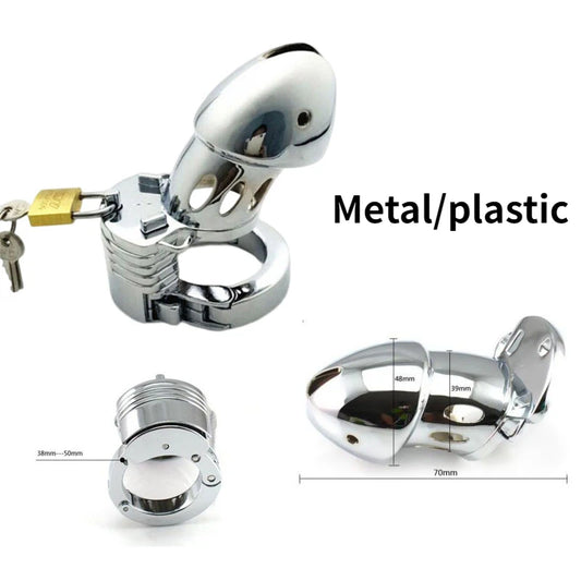 Steel Male Chastity Device with Padlock 5 Size Ring Short Penis Cock Cage Penis Sleeve Adult Game Scrotum Bound Ball Stretcher