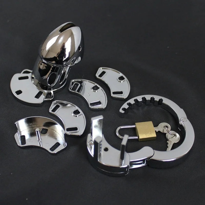 Steel Male Chastity Device with Padlock 5 Size Ring Short Penis Cock Cage Penis Sleeve Adult Game Scrotum Bound Ball Stretcher