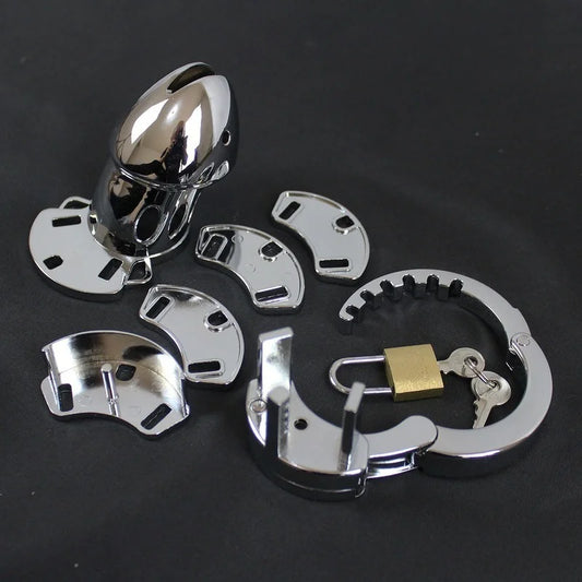 Steel Male Chastity Device with Padlock 5 Size Ring Short Penis Cock Cage Penis Sleeve Adult Game Scrotum Bound Ball Stretcher