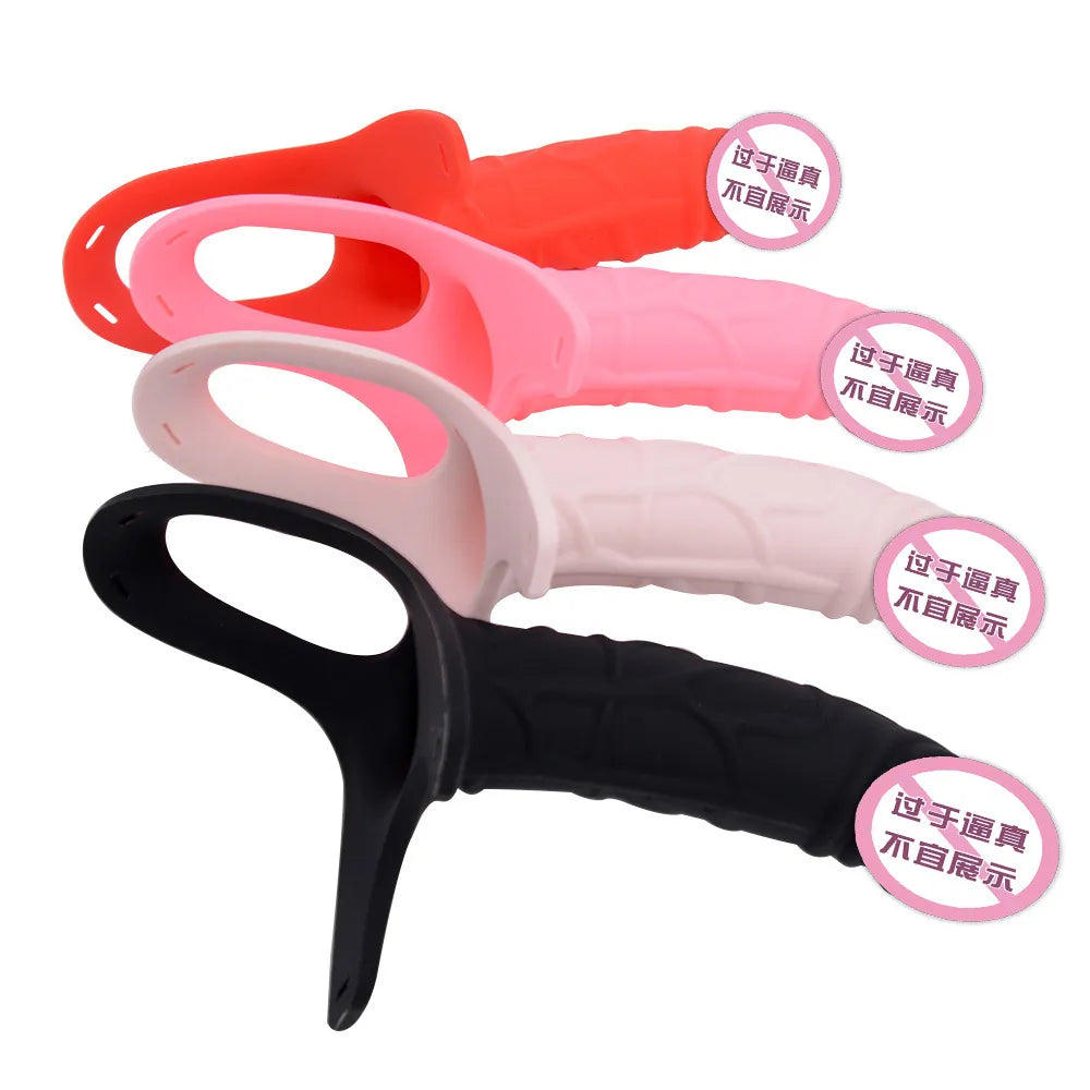 Strap-on Hollow Dildo Pants Penis Sleeve Enlarger Extender Strapon Harness for Men Strap on Realistic Belt Sex Toys for Gay