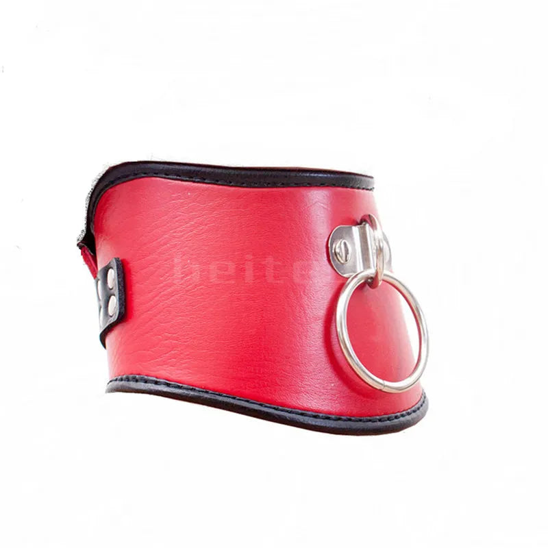 Strict Leather Posture O Ring Collar Restraint Head Harness BDSM Adult Sex Toy Lockable Choker Training Stretching Brace