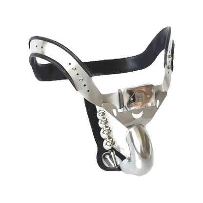 Super Ergonomic Adjustable Stainless Steel Chastity Belt Male Cock Penis Cage Defecate Hole with Anal Plug Adult Bondage Sex Toy