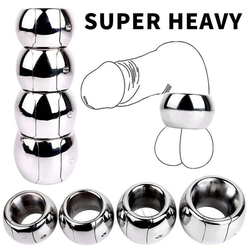 Super Heavy Penis Rings Testicle Advanced Cock Rings Stainless Steel Penis Rings Sex Toys For Men Penis Training