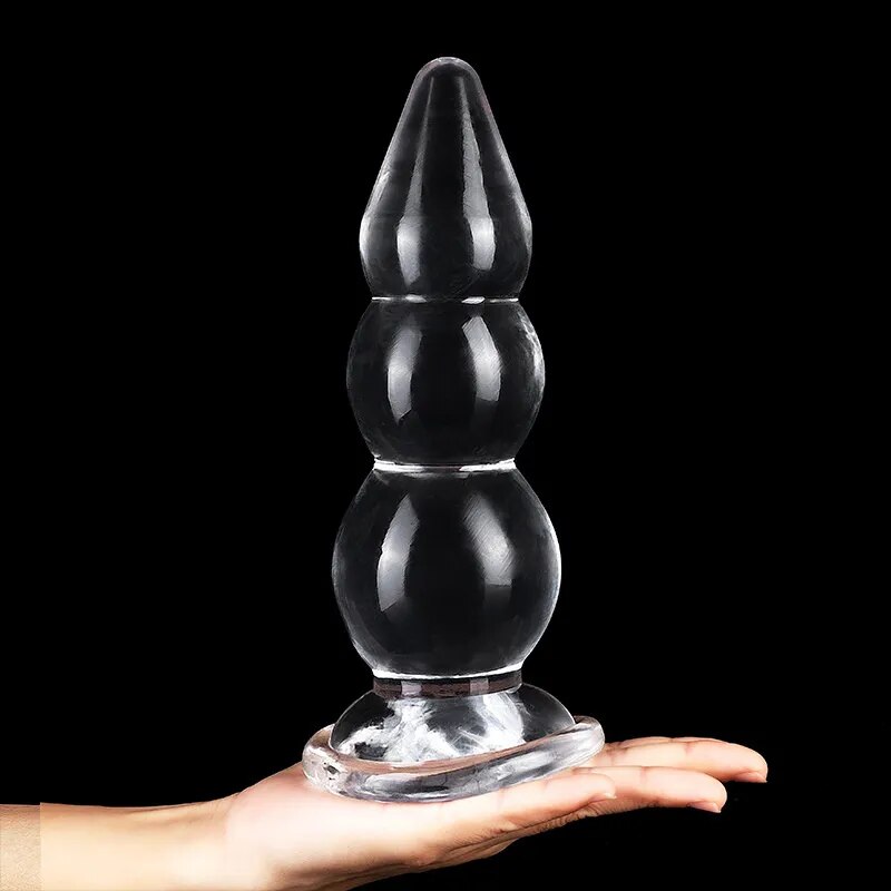 Transparent  Bead External Anal Plug Prostate Massager