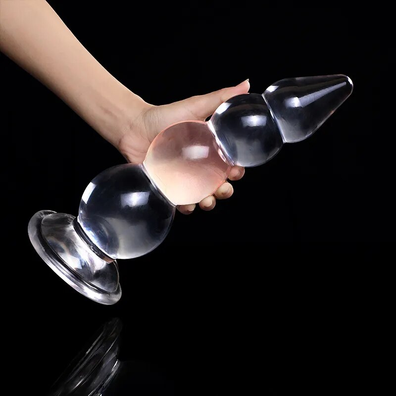 Transparent  Bead External Anal Plug Prostate Massager