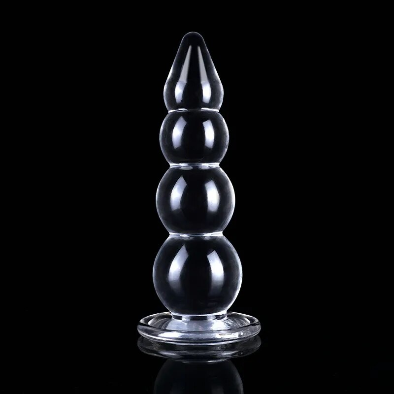 Transparent  Bead External Anal Plug Prostate Massager