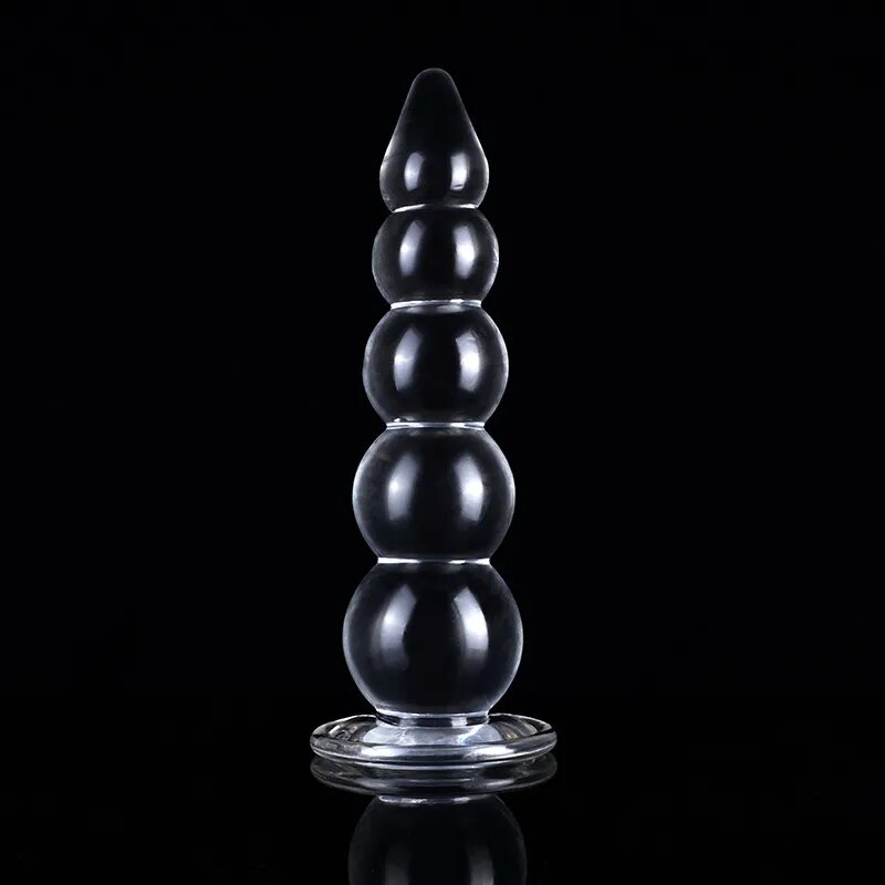 Transparent  Bead External Anal Plug Prostate Massager