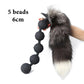 Super Long 7 Ball Anal Beads Plug Fox Tail Cosplay ButtPlug Separable Vaginal Expansion Anus Dilator Adult Sex Toy for Men Woman