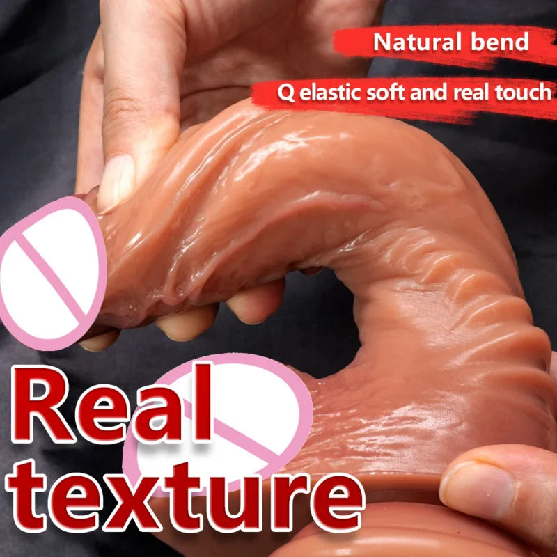 Super Real Skin Big Dildo Realistic Suction Cup Cock Male Artificial Rubber Penis Soft Silicone Dick Sex Toys for Women Vaginal