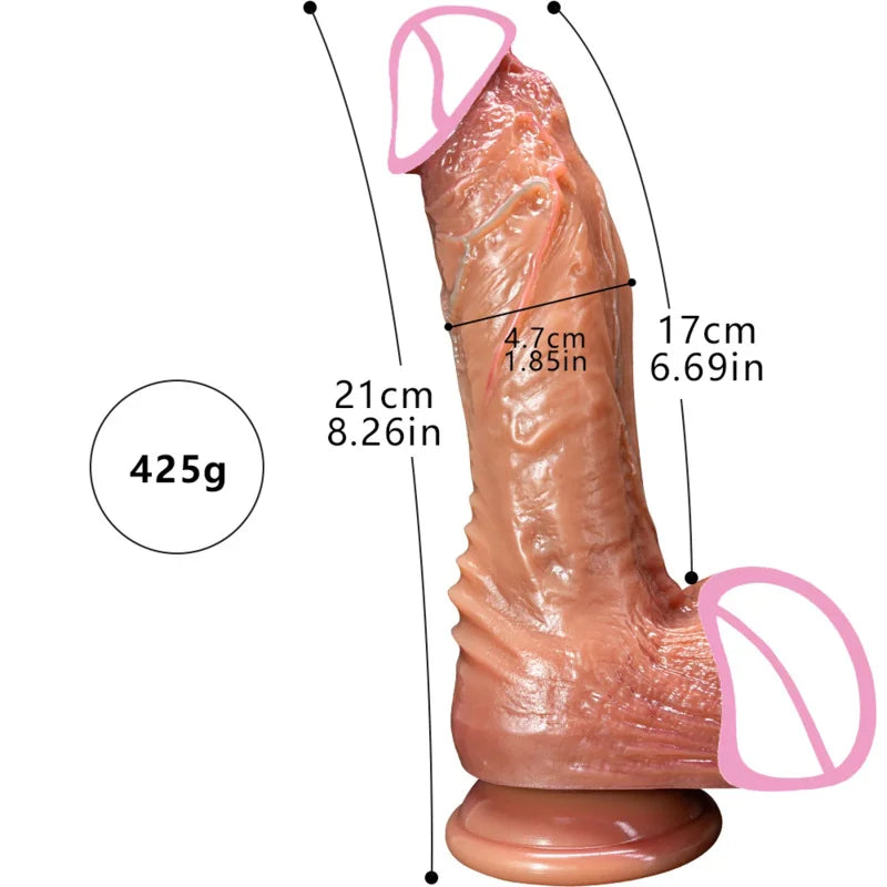 Super Real Skin Big Dildo Realistic Suction Cup Cock Male Artificial Rubber Penis Soft Silicone Dick Sex Toys for Women Vaginal