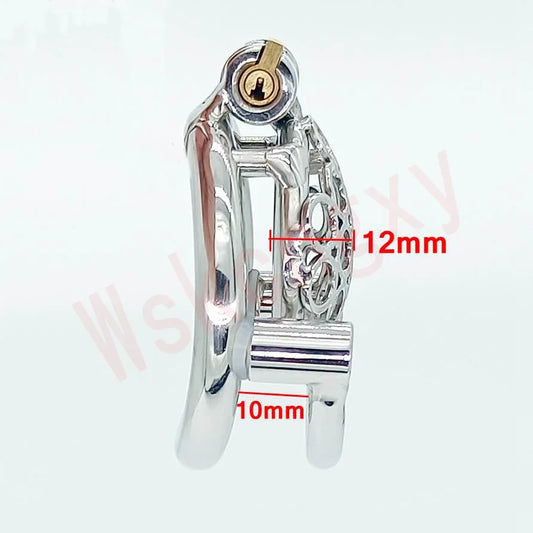 Super Small Male Chastity Devices Stainless Steel Short Cock Cage with Removable Urethral Catheter Sex Toys for Men Penis Lock