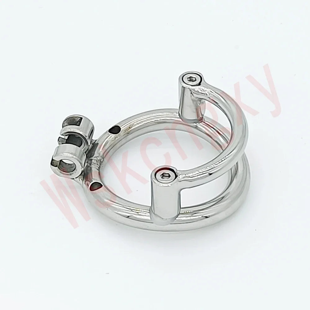 Super Small Male Chastity Devices Stainless Steel Short Cock Cage with Removable Urethral Catheter Sex Toys for Men Penis Lock