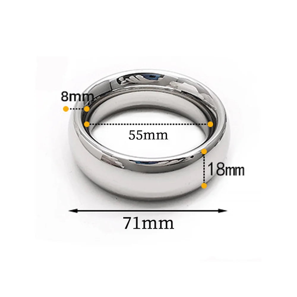 Super Smooth Penis Ring Sex Toys For Men Stainless Steel Large Cock Ring Penis Scrotum Pendant Ball Stretcher Metal Cockring