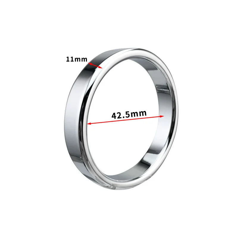 Super Smooth Penis Ring Sex Toys For Men Stainless Steel Large Cock Ring Penis Scrotum Pendant Ball Stretcher Metal Cockring