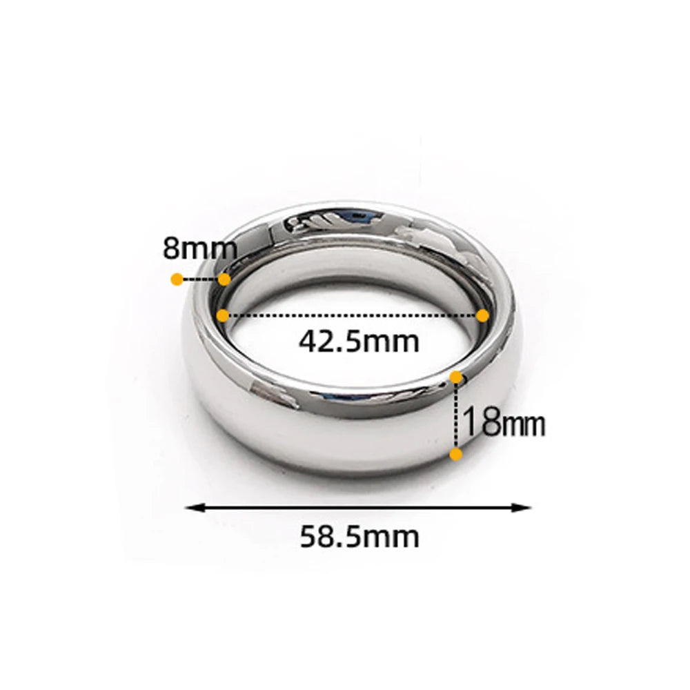 Super Smooth Penis Ring Sex Toys For Men Stainless Steel Large Cock Ring Penis Scrotum Pendant Ball Stretcher Metal Cockring