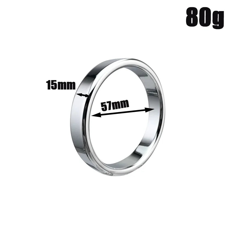 Super Smooth Penis Ring Sex Toys For Men Stainless Steel Large Cock Ring Penis Scrotum Pendant Ball Stretcher Metal Cockring