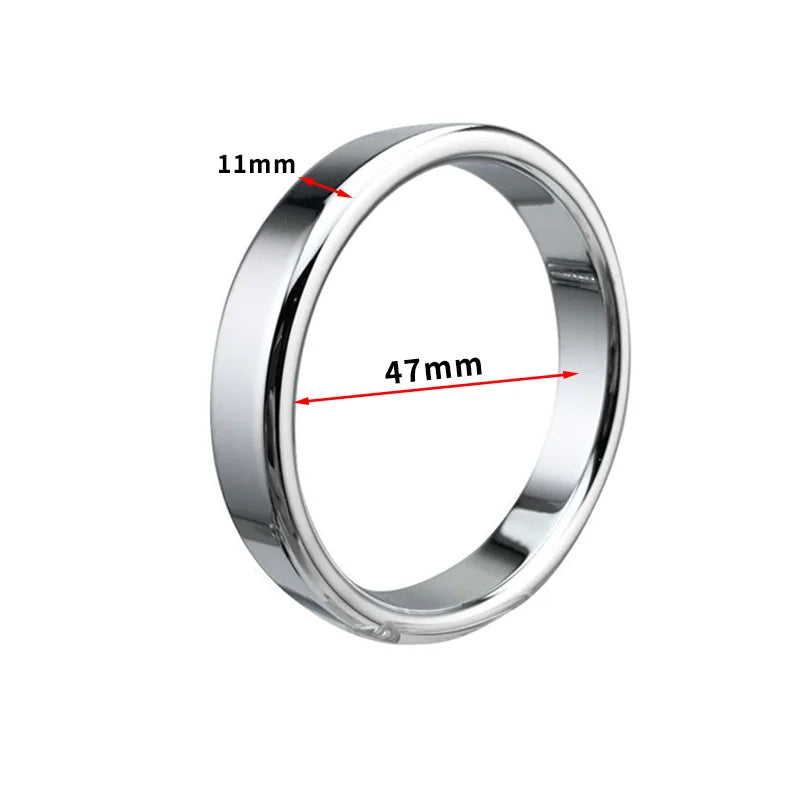 Super Smooth Penis Ring Sex Toys For Men Stainless Steel Large Cock Ring Penis Scrotum Pendant Ball Stretcher Metal Cockring