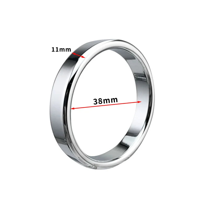 Super Smooth Penis Ring Sex Toys For Men Stainless Steel Large Cock Ring Penis Scrotum Pendant Ball Stretcher Metal Cockring