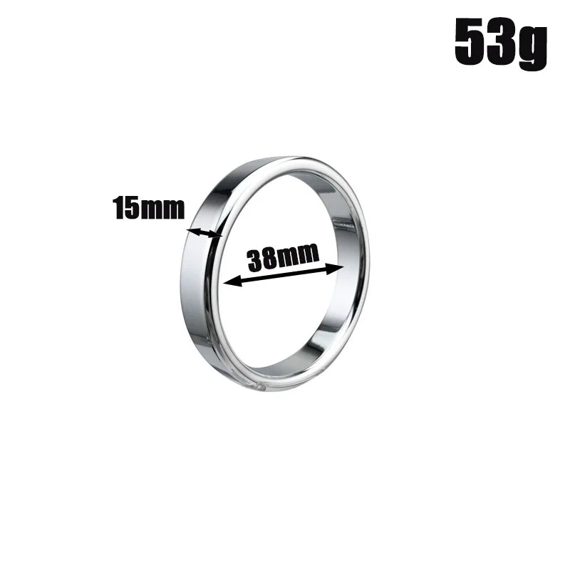 Super Smooth Penis Ring Sex Toys For Men Stainless Steel Large Cock Ring Penis Scrotum Pendant Ball Stretcher Metal Cockring