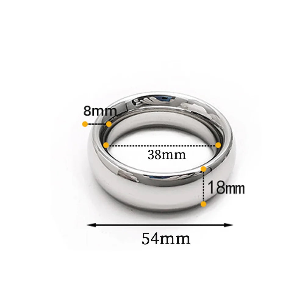 Super Smooth Penis Ring Sex Toys For Men Stainless Steel Large Cock Ring Penis Scrotum Pendant Ball Stretcher Metal Cockring