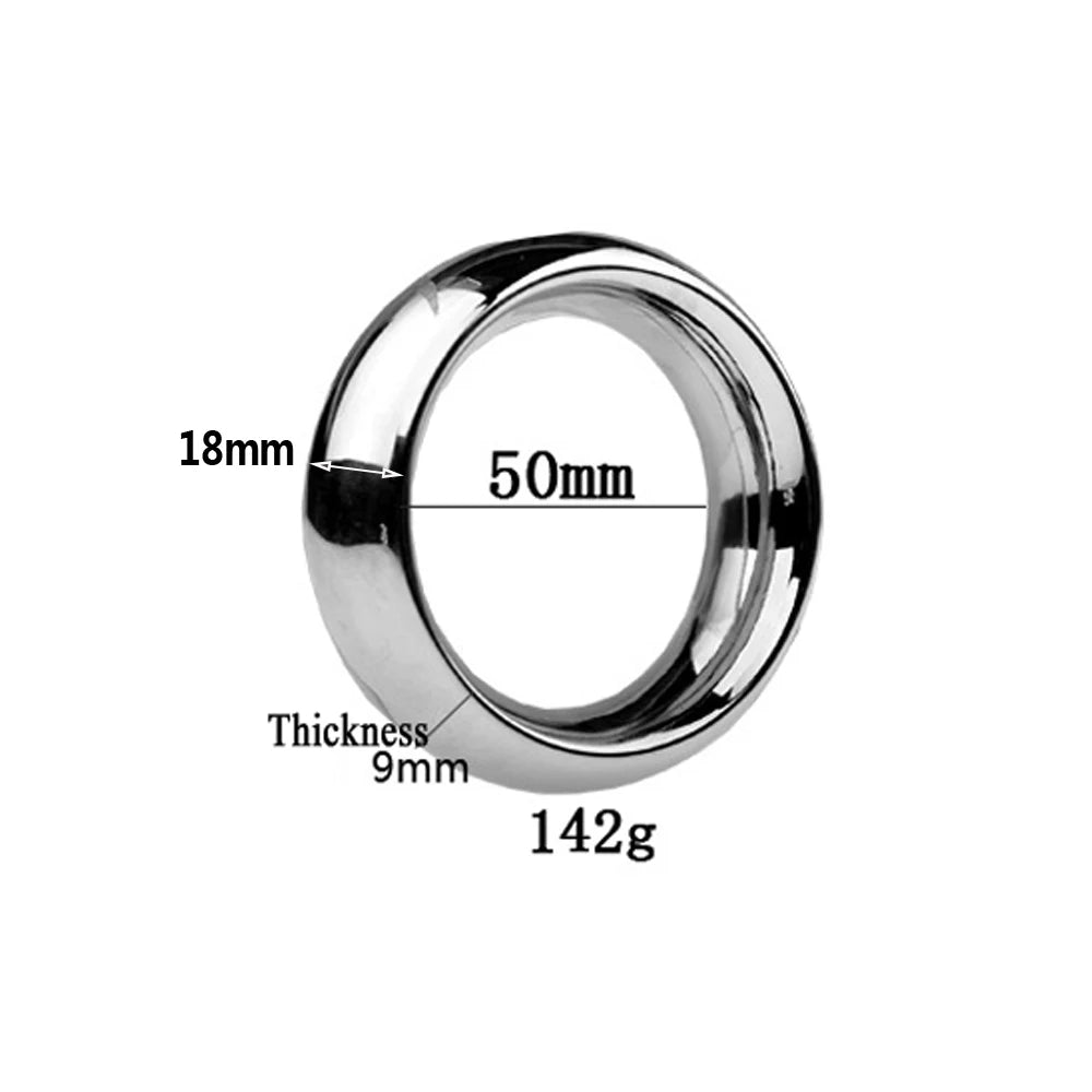 Super Smooth Penis Ring Sex Toys For Men Stainless Steel Large Cock Ring Penis Scrotum Pendant Ball Stretcher Metal Cockring