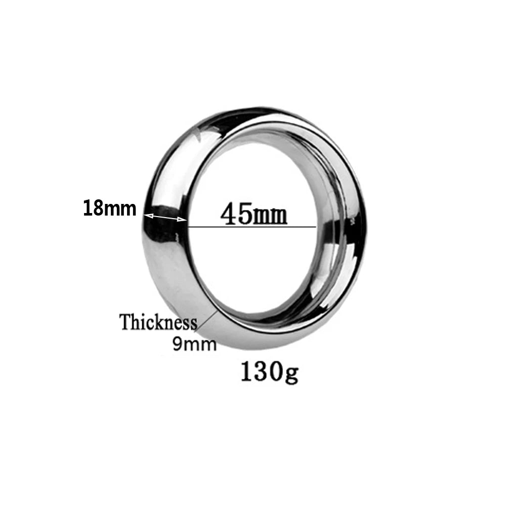 Super Smooth Penis Ring Sex Toys For Men Stainless Steel Large Cock Ring Penis Scrotum Pendant Ball Stretcher Metal Cockring