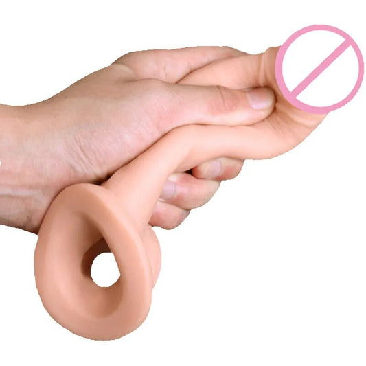 Super Soft Penis Extender Reusable Condoms Big Penis Sleeve Dick Cover Dildo Enlargement Male Cock Ring Adult Sex Toys For Men