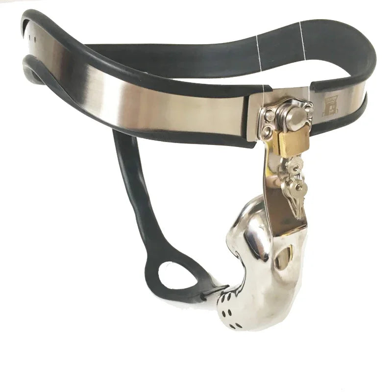 T Back Type Male Chastity Belt Penis Sleeve Metal Cock Cage with Lock Device Anal Plug Sex Slave BDSM Underwear for Men